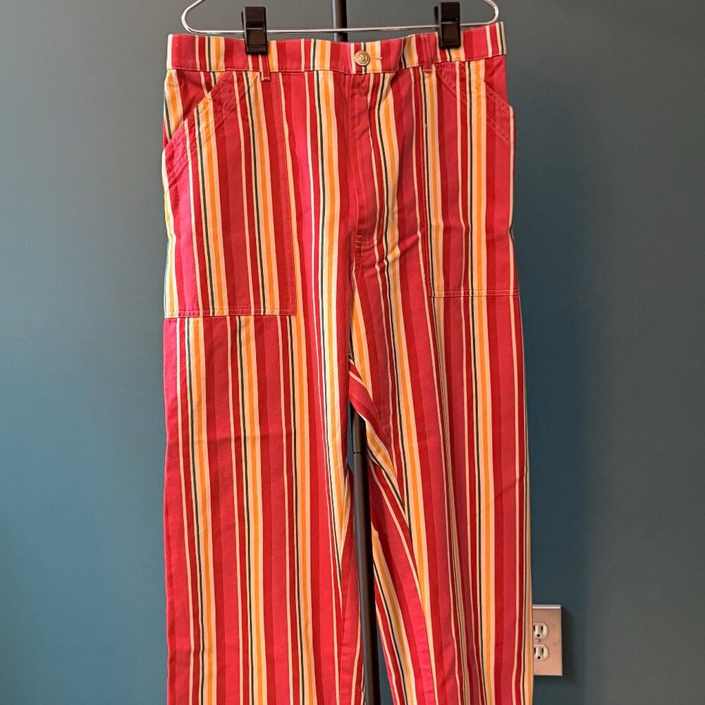 Big Bud Press Work Pants | Stripe | Red Yellow White Green